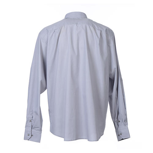 Koszula kapłańska długi rękaw, bawełna mieszana jasnoszara Cococler 2