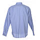 Blue clerical shirt pure cotton, long sleeve, Prestige line Cococler s2