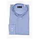 Blue clerical shirt pure cotton, long sleeve, Prestige line Cococler s3