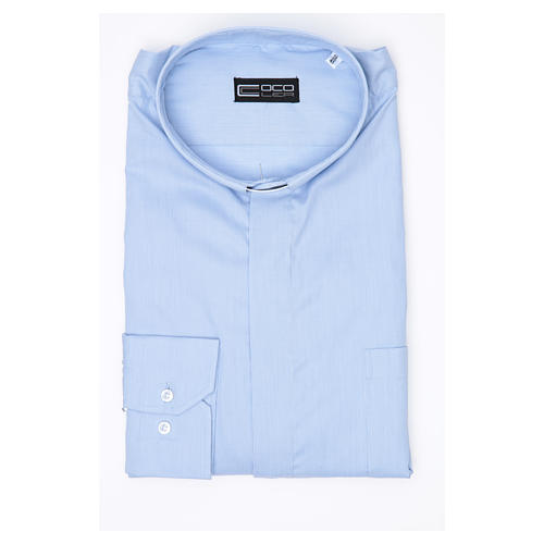Collarhemd mit Langarm Linie Prestige aus Baumwollmischung in der Farbe Himmelblau Cococler 3