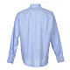 Clergy shirt long sleeves Prestige Line mixed cotton Light Blue Cococler s2