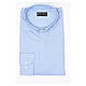 Camisa sacerdote M/L linha Prestige algodão misto azul Cococler s3