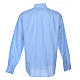 Clergyman shirt, long sleeves in light blue linen Cococler s2