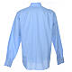 Koszula kapłańska długi rękaw lniana błękitna Cococler s7