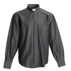 Chemises Clergyman: Chemise clergy coton polyester gris