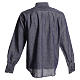 Clerical shirt in blue linen and cotton, long-sleeve Cococler s2