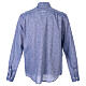 Clerical shirt in blue linen and cotton, long sleeves, Cococler s4