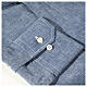 Camisa para sacerdote linho algodão azul escuro Cococler s5