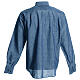 Camisa para sacerdote linho algodão azul escuro Cococler s7