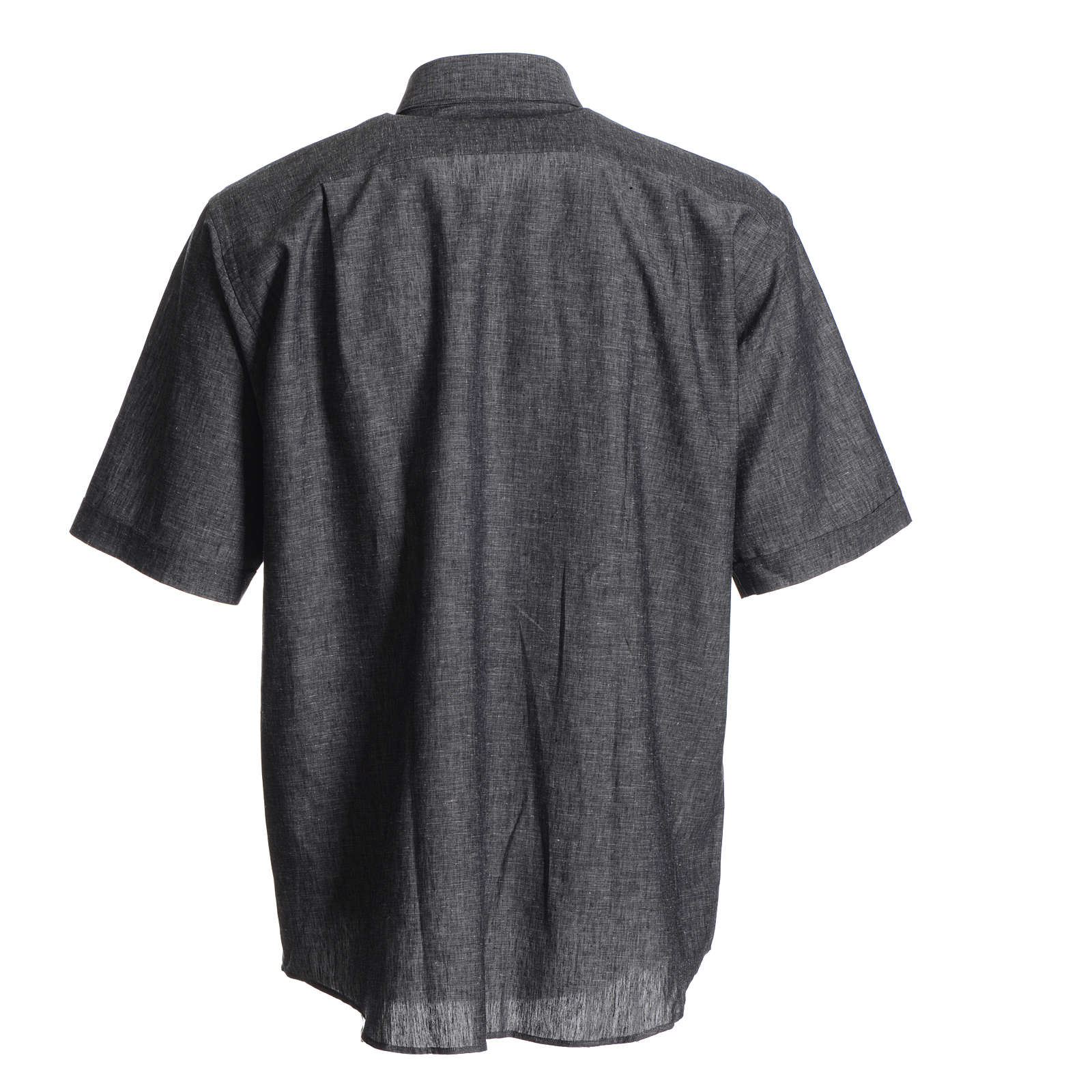 Clerical shirt in grey linen and cotton | online sales on HOLYART.co.uk