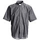 Clerical shirt in grey linen and cotton Cococler s1
