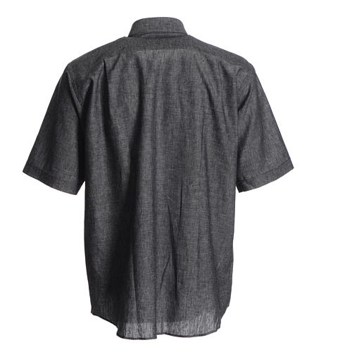 Camisa para sacerdote linho algodão cinzenta Cococler 2