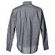 Clergy shirt with long sleeves in grey linen and cotton Cococler s2