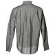 Camicia clergy lino cotone grigio manica lunga Cococler s9