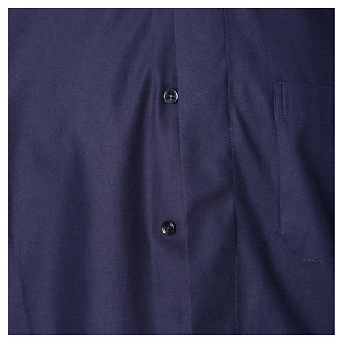 Collarhemd aus Mischgewebe aus Baumwoll-Polyester-Mischgewebe in der Farbe Blau mit Kurzarm Cococler 3