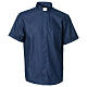 Collarhemd aus Mischgewebe aus Baumwoll-Polyester-Mischgewebe in der Farbe Blau mit Kurzarm Cococler s1