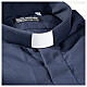 Camisa clergy sacerdote mixto algodón poliéster azul manga corta Cococler s2