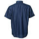 Camisa clergy sacerdote mixto algodón poliéster azul manga corta Cococler s6
