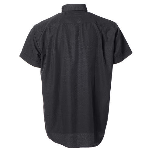 Collarhemd aus Baumwoll-Polyester-Mischgewebe in der Farbe Schwarz mit Kurzarm Cococler 6