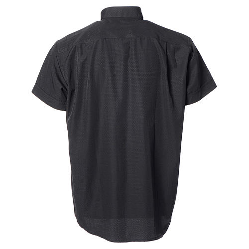 Collarhemd aus Baumwoll-Polyester-Mischgewebe in der Farbe Schwarz mit Kurzarm Cococler 2