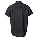 Clerical shirt with short sleeves in black cotton and polyester Cococler s6
