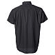 Camisa clery sacerdote algodón poliéster negro manga corta Cococler s2