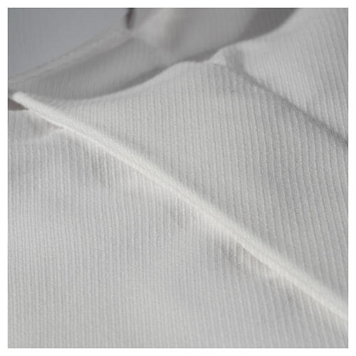 Clergy shirt with long sleeves, easy to iron, white mixed cotton Cococler 5