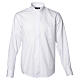 Camisa clergy sacerdote Manga Larga Planchado Fácil diagonal mixto algodón blanco Cococler s1