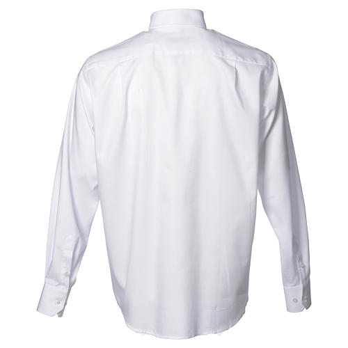 Catholic Priest White Shirt with long sleeves, easy to iron, mixed cotton Cococler 2