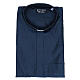 Collarhemd aus Baumwoll-Polyester-Mischgewebe in der Farbe Blau mit Langarm Cococler s5