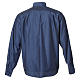 Clergy shirt with long sleeves in blue cotton and polyester Cococler s2