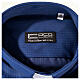 Chemise clergy jacquard bleu manches longues Cococler s5