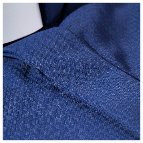 Long sleeve tab collar shirt, blue jacquard Cococler 4