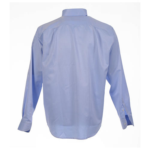 Collarhemd aus Jacquardstoff in der Farbe Himmelblau mit Langarm Cococler 2