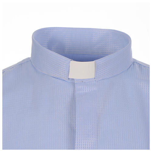 Collarhemd aus Jacquardstoff in der Farbe Himmelblau mit Langarm Cococler 3