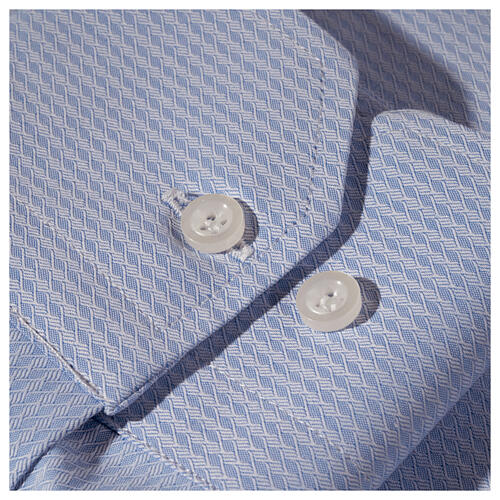 Collarhemd aus Jacquardstoff in der Farbe Himmelblau mit Langarm Cococler 5