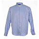 Collarhemd aus Jacquardstoff in der Farbe Himmelblau mit Langarm Cococler s1