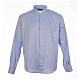 Collarhemd aus Jacquardstoff in der Farbe Himmelblau mit Langarm Cococler s1