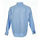 Chemise clergy jacquard céleste manches longues Cococler s8