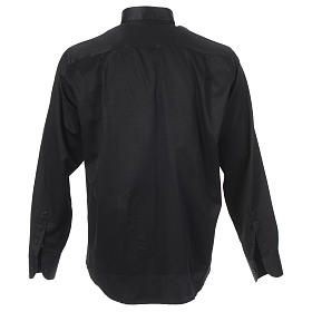 Collarhemd aus Jacquardstoff in der Farbe Schwarz mit Langarm