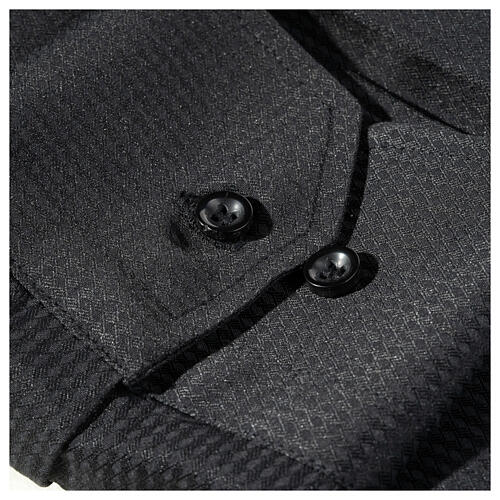Collarhemd aus Jacquardstoff in der Farbe Schwarz mit Langarm Cococler 5