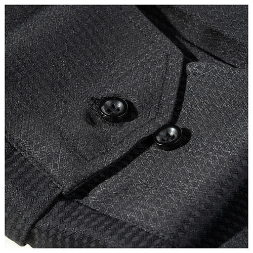 Collarhemd aus Jacquardstoff in der Farbe Schwarz mit Langarm Cococler 6