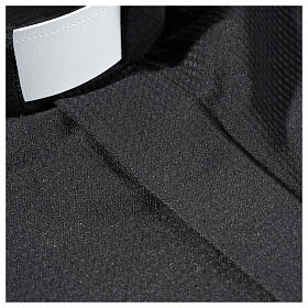 Long sleeve clerical shirt, black jacquard Cococler