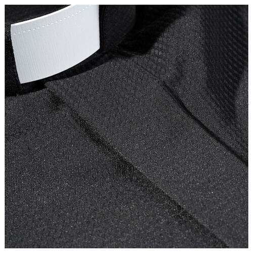 Chemise clergy jacquard noir manches longues Cococler 3