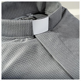Clerical shirt and collar, grey jacquard, long sleeve Cococler