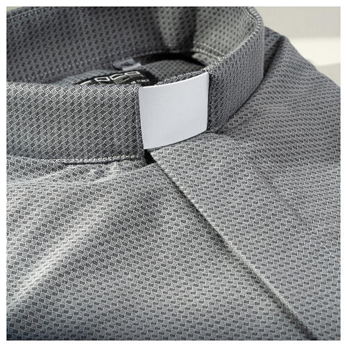 Clerical shirt and collar, grey jacquard, long sleeve Cococler 2