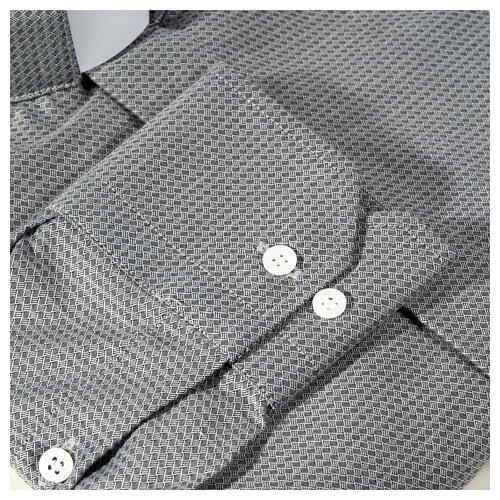 Camicia clergy jacquard grigio manica lunga Cococler 6