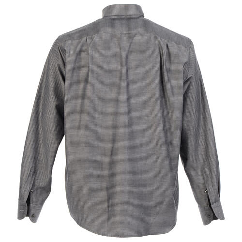 Camicia clergy jacquard grigio manica lunga Cococler 8
