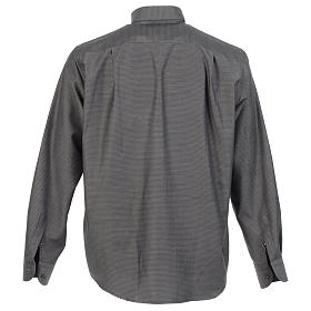 Clergy Shirts and collars: Long sleeve clergy shirt, grey jacquard Clergy Shirts and collars: Long sleeve clergy shirt, grey jacquard