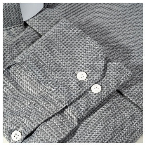 Long sleeve clergy shirt, grey jacquard Cococler 5